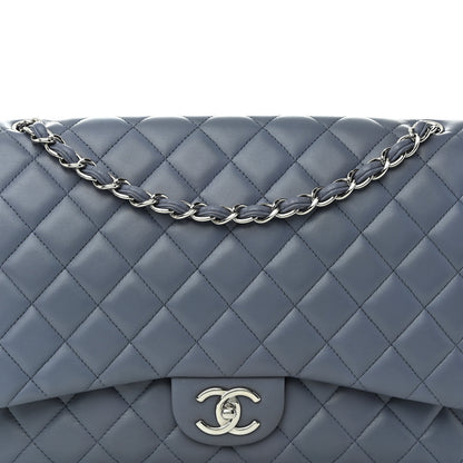 Chanel Lambskin Quilted Maxi Double Flap Light Purple 8 of 13
