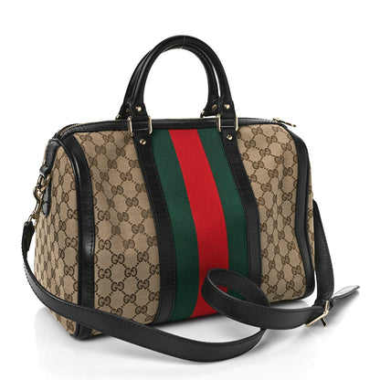 Gucci Monogram Vintage Web Medium Boston Dark Brown 3 of 10