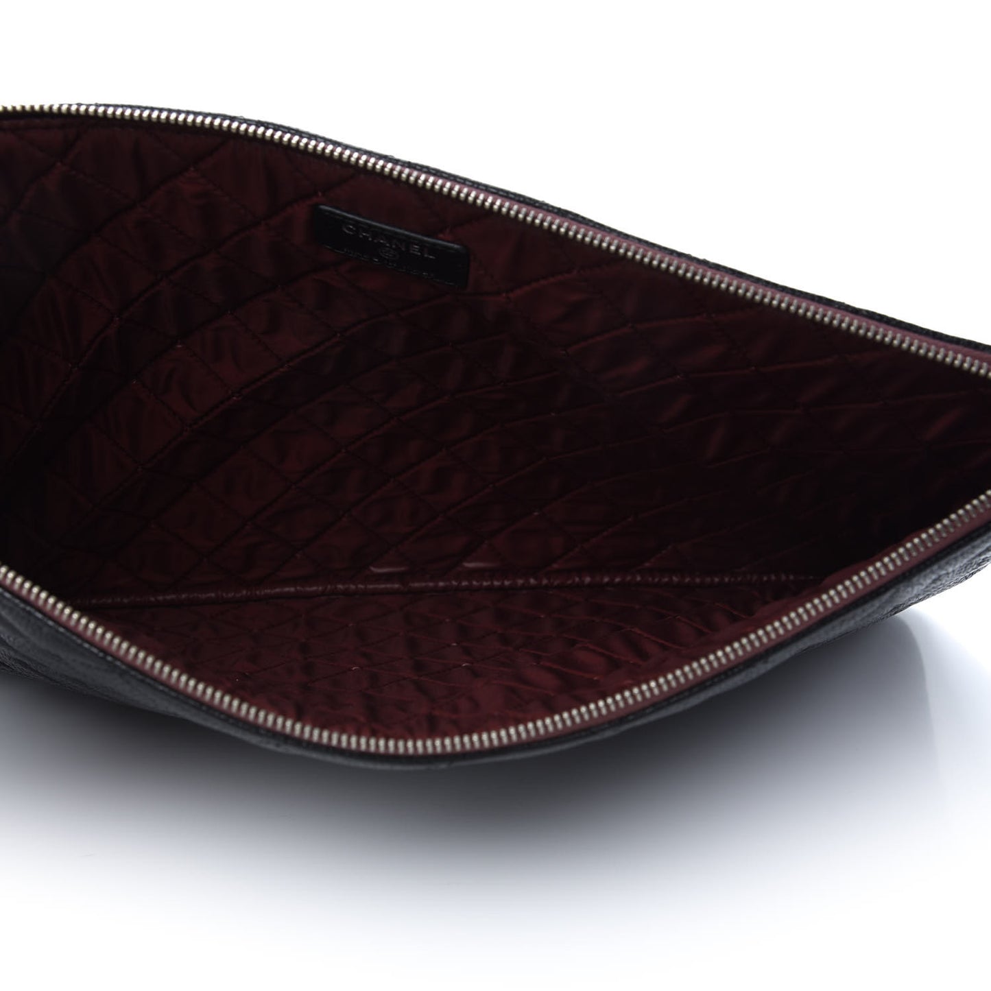 Caviar Quilted Large Cosmetic Case Black