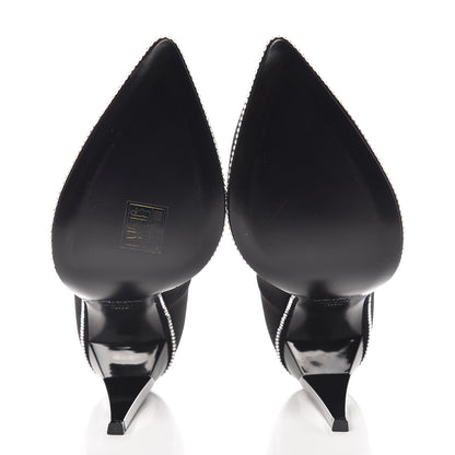 Saint Laurent Satin Crystal Embellished Freja 105 Pumps 38.5 Black 5 of 8