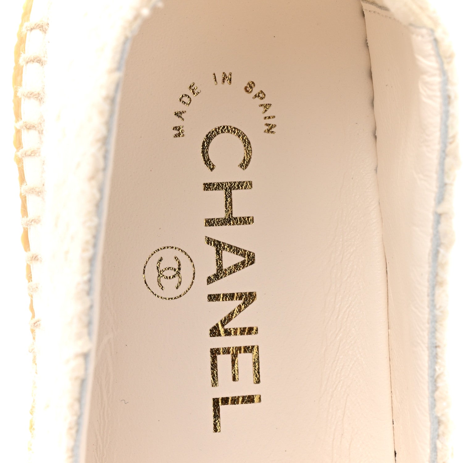Chanel Cotton Wool Tweed Lambskin CC Platform Espadrilles 37 White Black 8 of 10