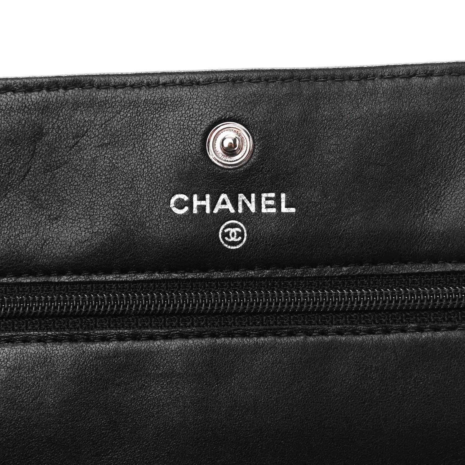 Chanel Lambskin Quilted Wallet On Chain WOC Black 6 of 10