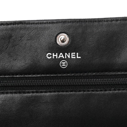 Chanel Lambskin Quilted Wallet On Chain WOC Black 6 of 10