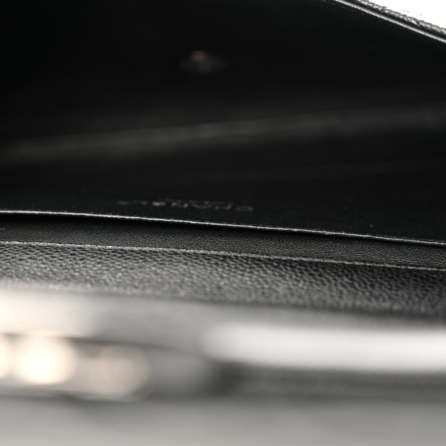 Caviar Quilted Clutch With Chain Flap Black