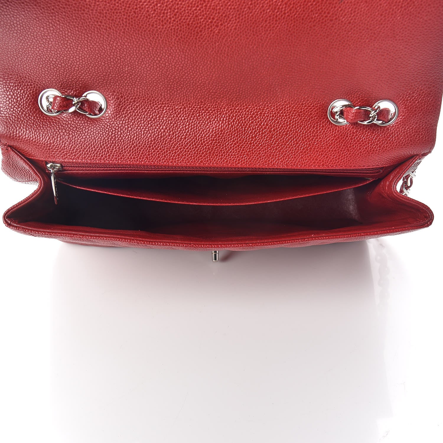 Chanel Caviar Quilted Jumbo Single Flap Red 5 of 12