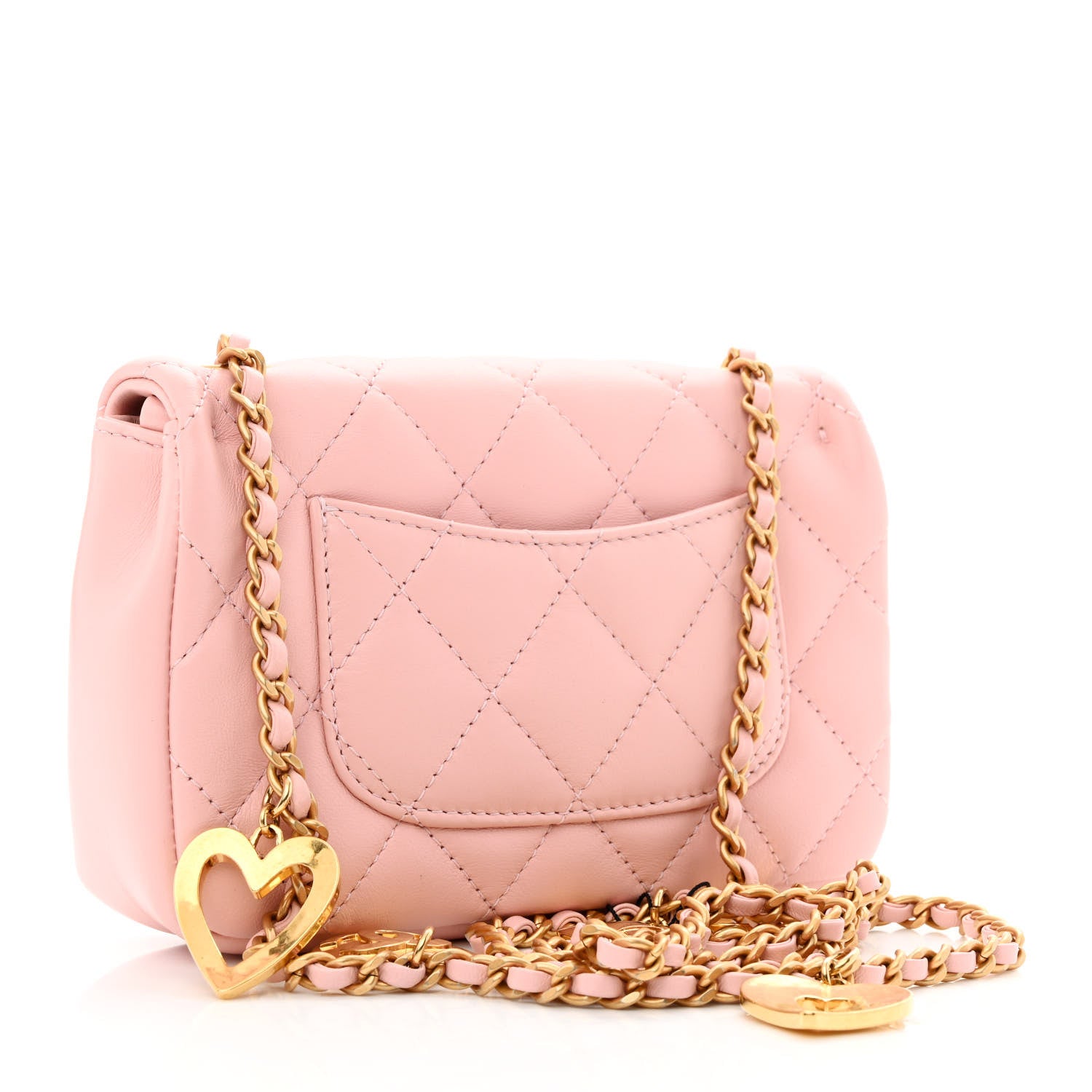 Chanel Lambskin Quilted Mini Heart Charms Flap Light Pink 3 of 10