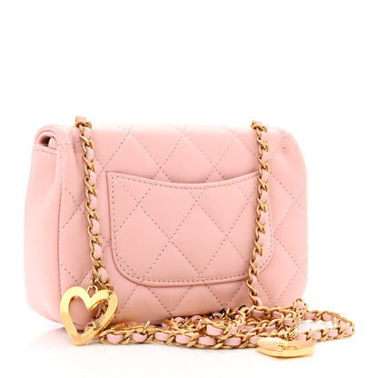 Chanel Lambskin Quilted Mini Heart Charms Flap Light Pink 3 of 10