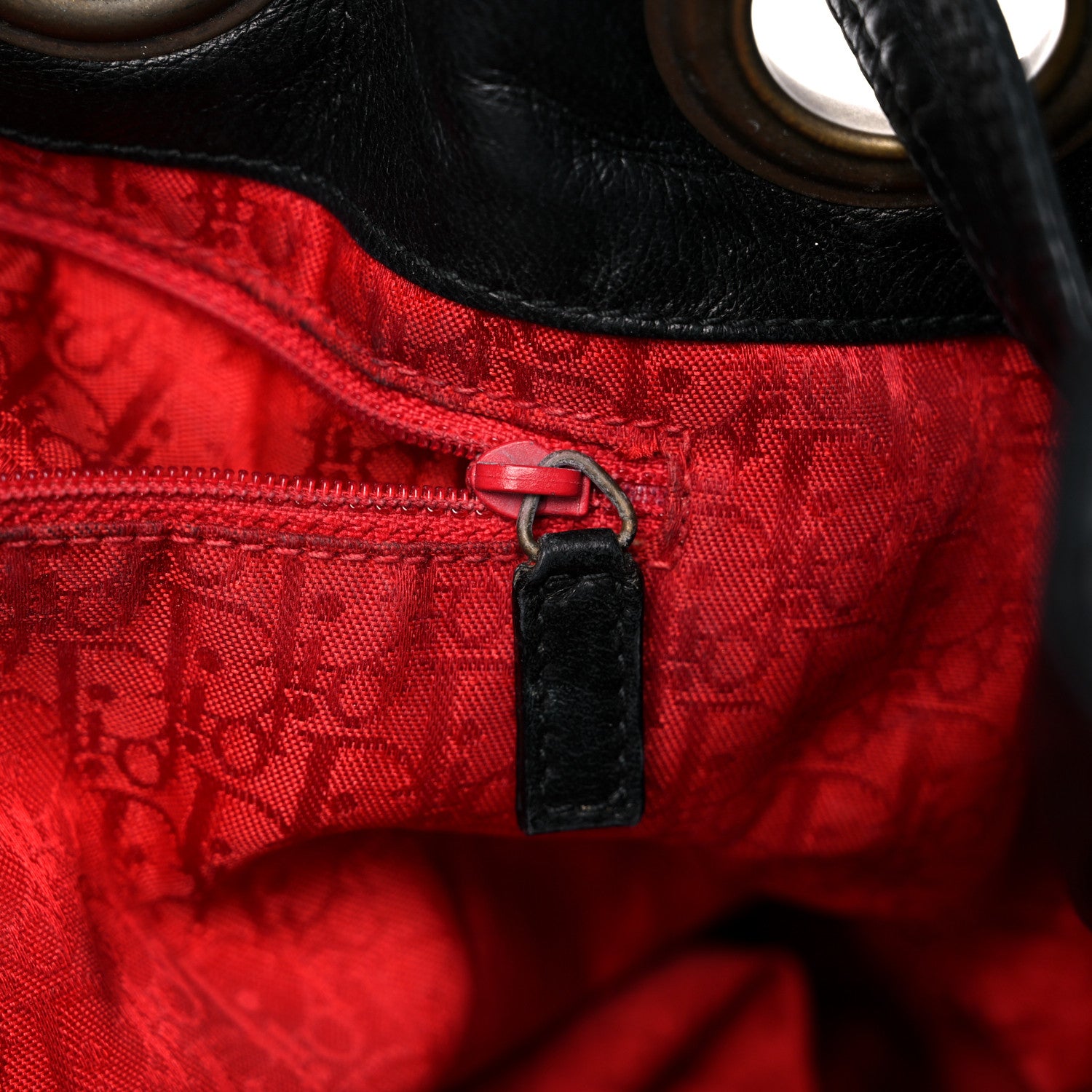 Christian Dior Lambskin Cannage Drawstring Bag Black 15 of 33