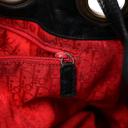 Christian Dior Lambskin Cannage Drawstring Bag Black 15 of 33