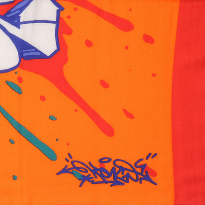 Hermes Silk Cashmere Graff Graffiti Shawl 140 Orange 3 of 5