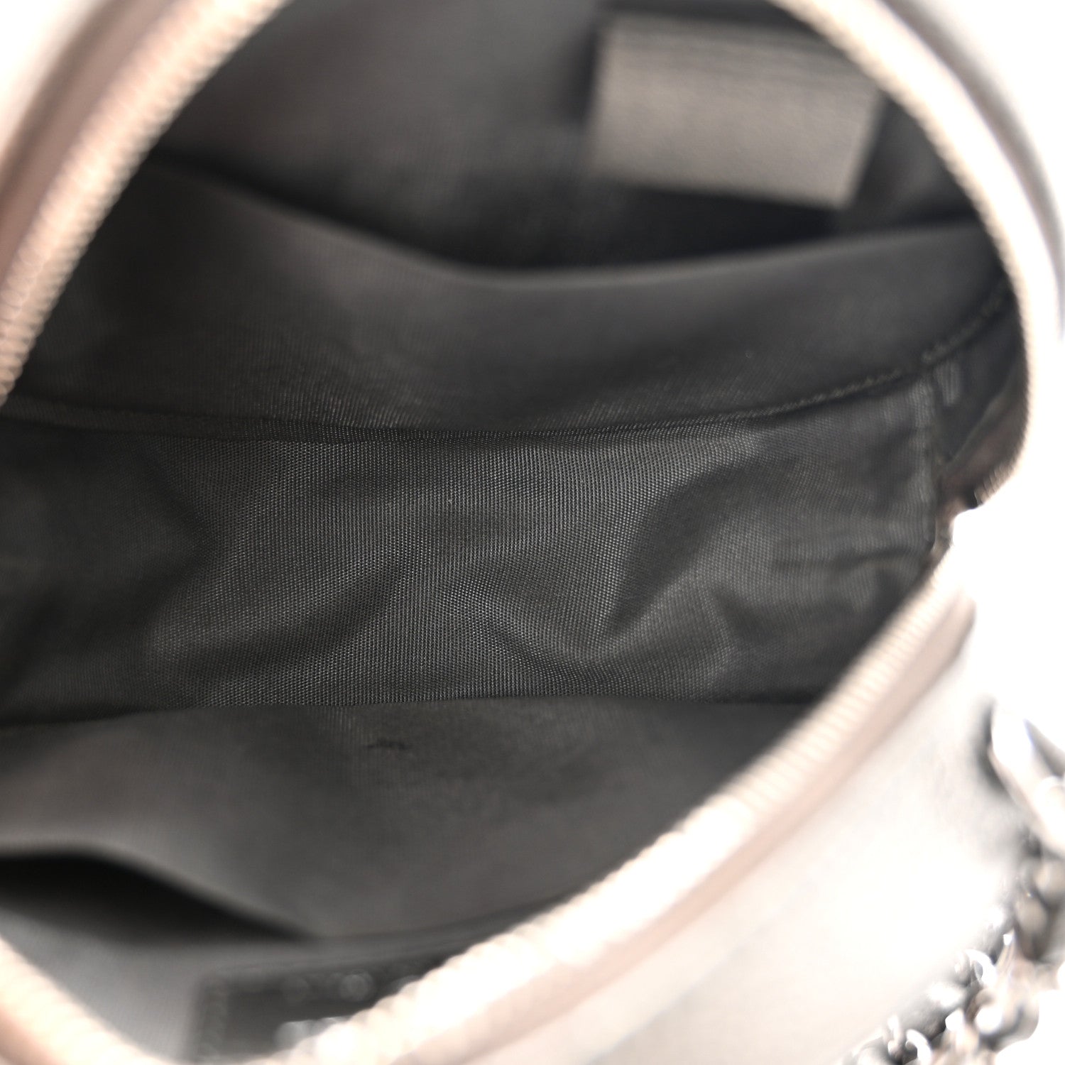 Chanel Metallic Caviar Quilted Round Filigree Crossbody Dark Silver 5 of 13
