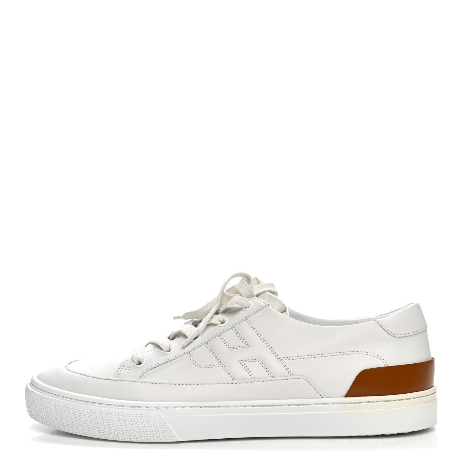 Hermes Calfskin Mens Deep Sneakers 44 White Gold 1 of 8