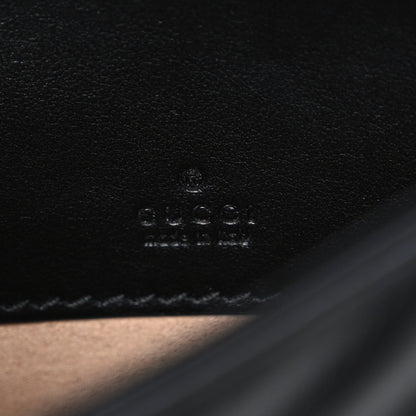 Gucci Calfskin Matelasse Mini GG Marmont Chain Half Moon Crossbody Bag Black 5 of 9