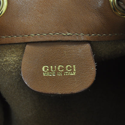 Gucci Leather XL Bamboo Drawstring Sling Backpack 6 of 9