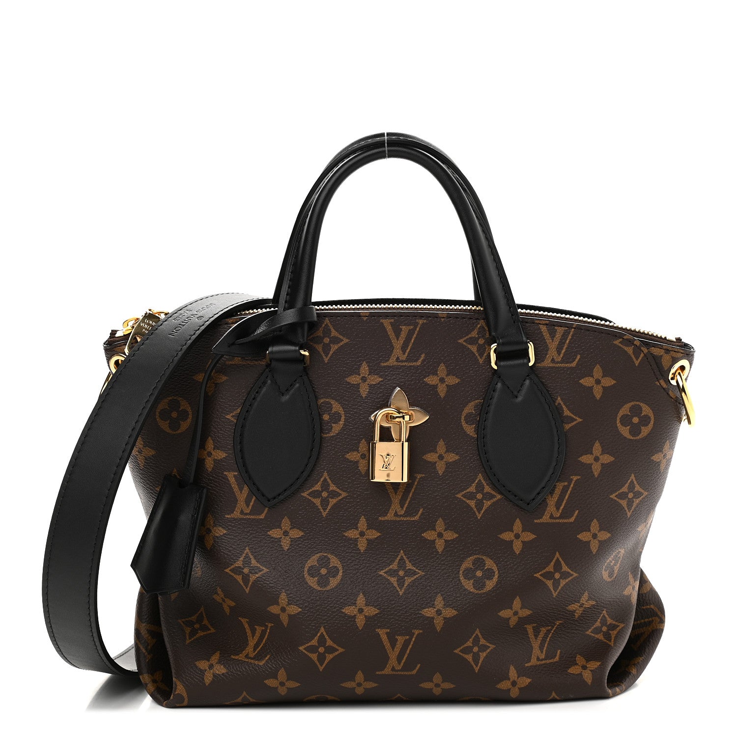 Louis Vuitton Monogram Flower Zipped Tote PM Black 2 of 14