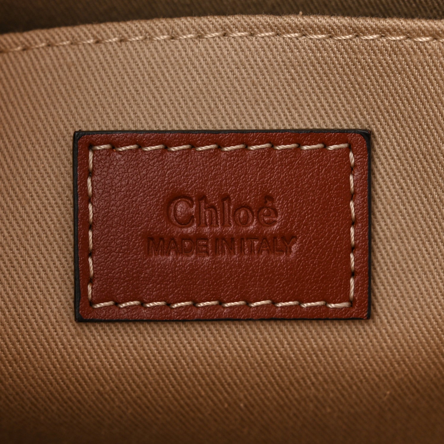 Chloe Calfskin Medium Woody Ribbon Tote Sepia Brown 6 of 10