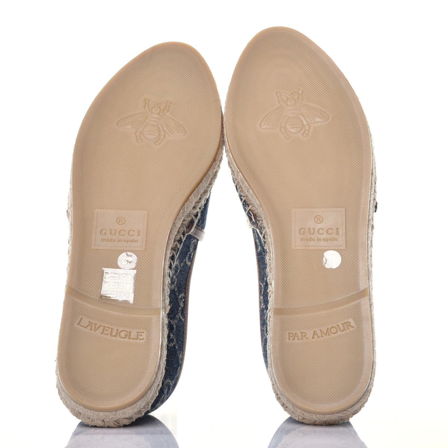 Denim GG Monogram Espadrilles 37 Blue Tea Cuir