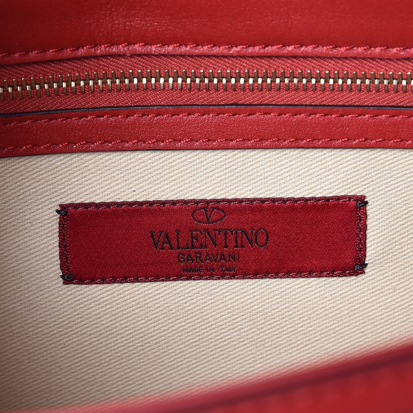 Vitello Medium Glam Lock Rockstud Flap Rosso Valentino