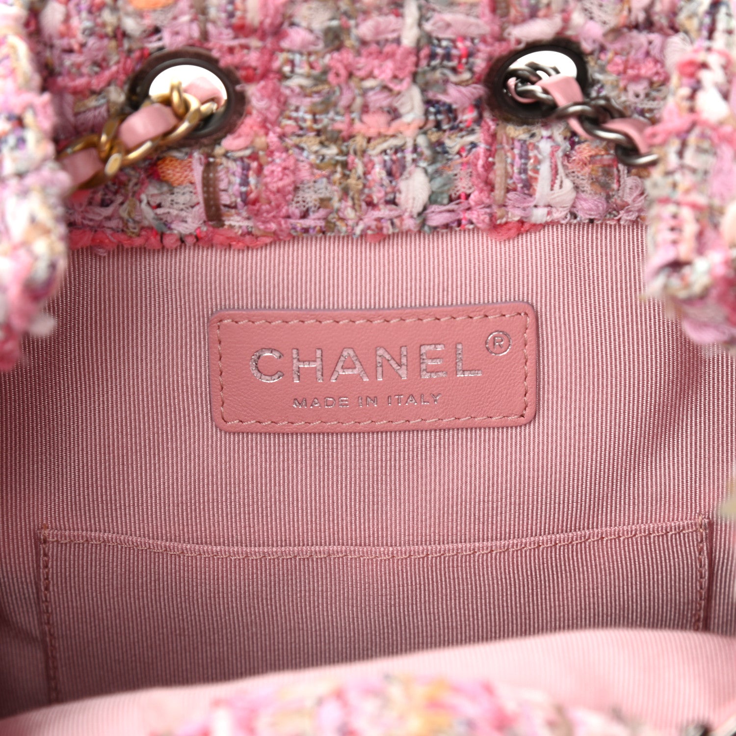 Chanel Tweed Calfskin Quilted Gabrielle Backpack Pink 6 of 9
