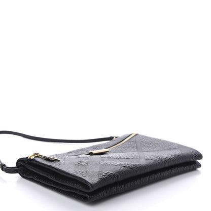 Burberry Signature Grain Calfskin Check Embossed Medium Balmoral Clutch Bag Black 4 of 9