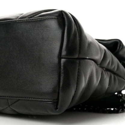 Saint Laurent Lambskin Quilted Small Loulou Puffer Monogram Chain Satchel Black 10 of 10