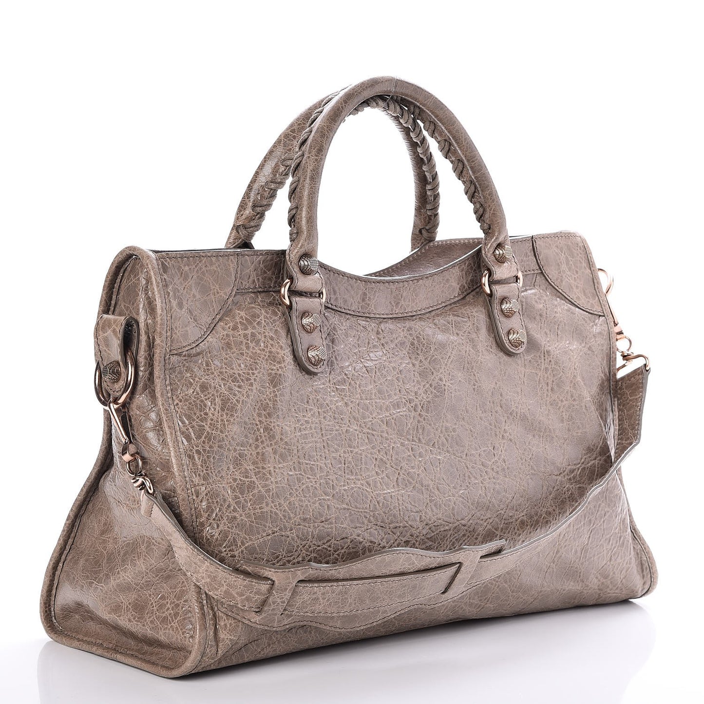 Agneau Giant 12 Rose Gold Hardware City Gris Poivre