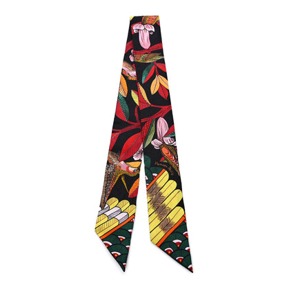Hermes Silk Tree Of Song Twilly Black Rouge Vert 2 of 4