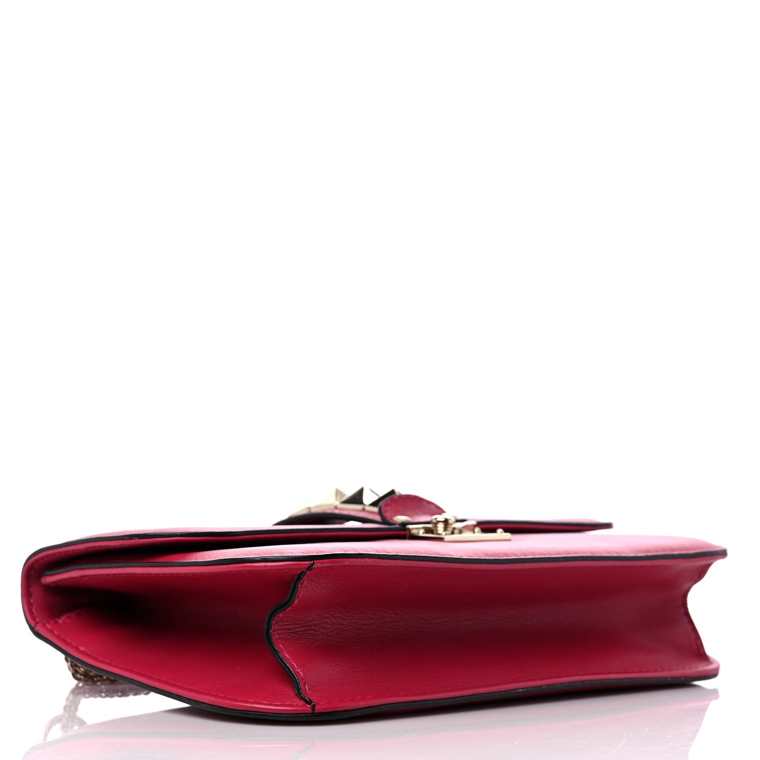 Valentino Garavani Vitello Medium Glam Lock Rockstud Flap Cyclamin 4 of 10