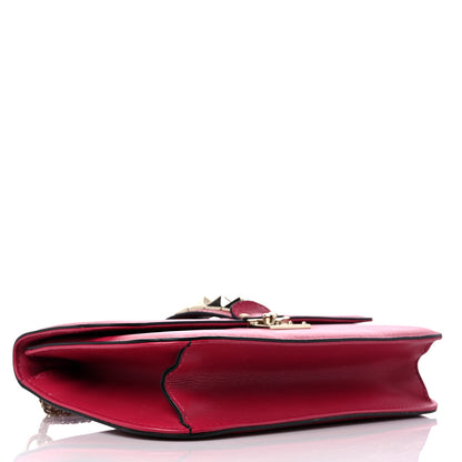 Valentino Garavani Vitello Medium Glam Lock Rockstud Flap Cyclamin 4 of 10