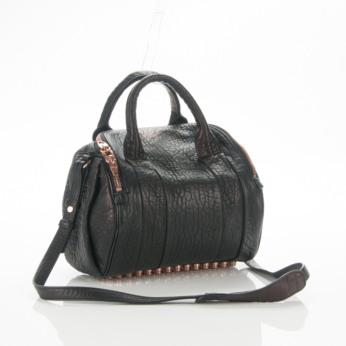 Pebbled Lambskin Rockie Black Rose Gold Hardware