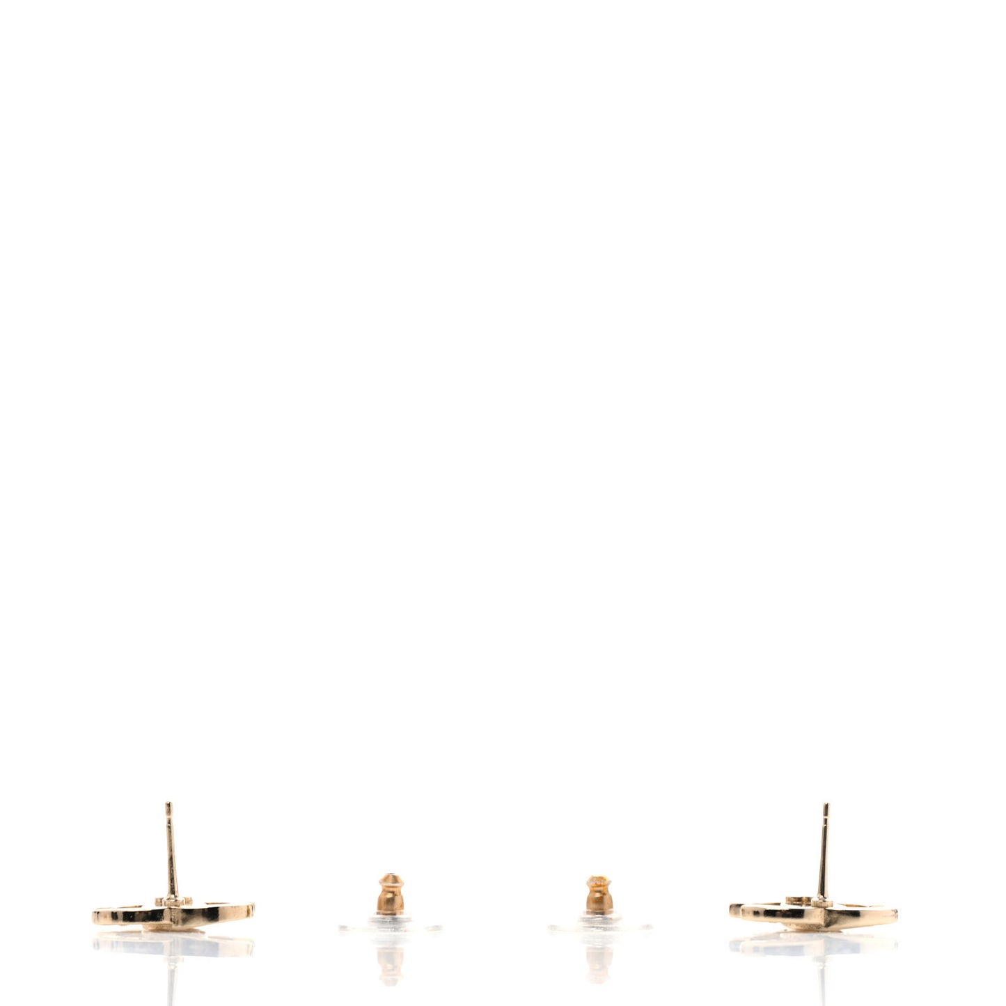Crystal CC Logo Earrings Gold