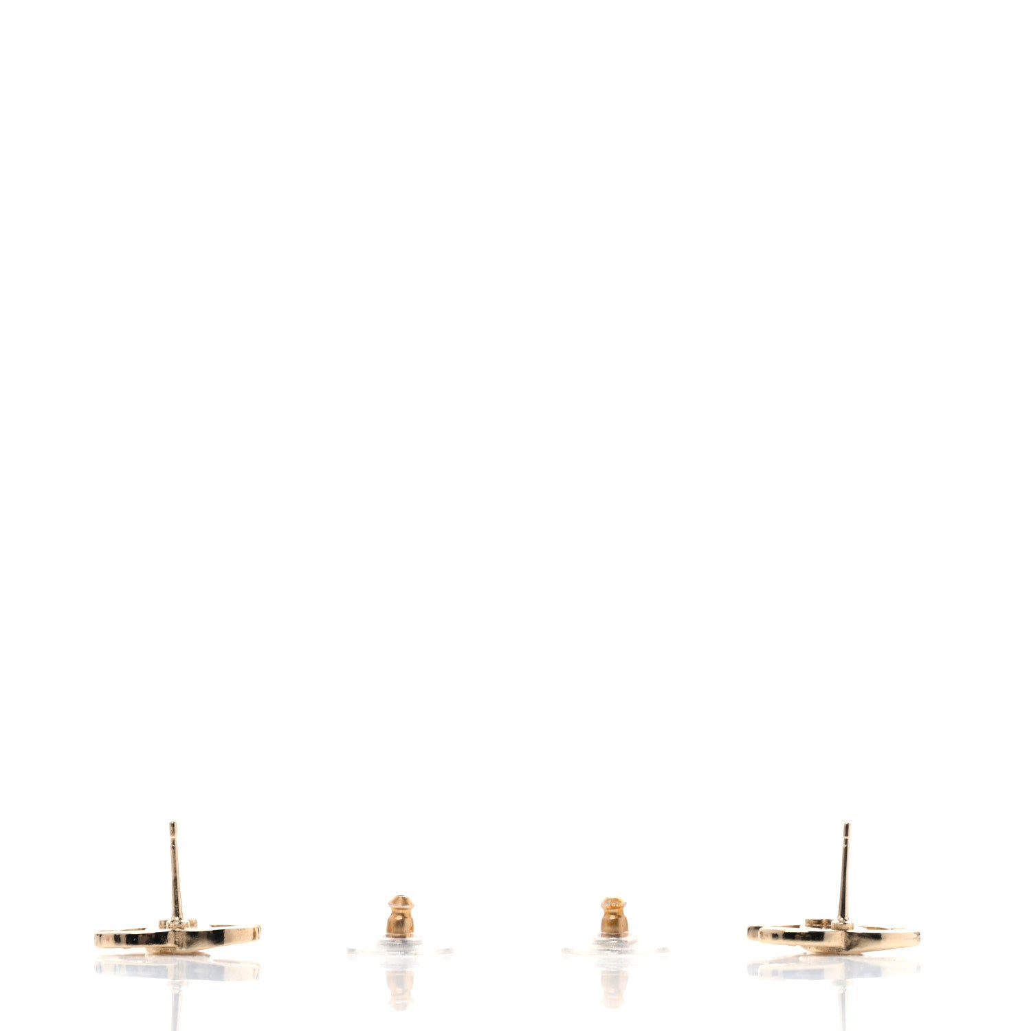 Chanel Crystal CC Logo Earrings Gold 3 of 4