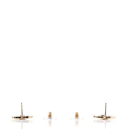 Chanel Crystal CC Logo Earrings Gold 3 of 4