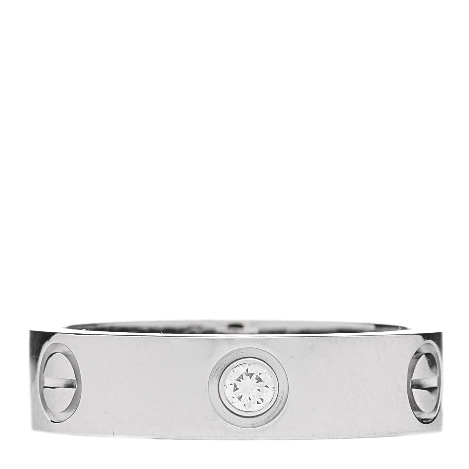 Cartier 18K White Gold 3 Diamond 5.5mm LOVE Ring 59 8.75 1 of 4