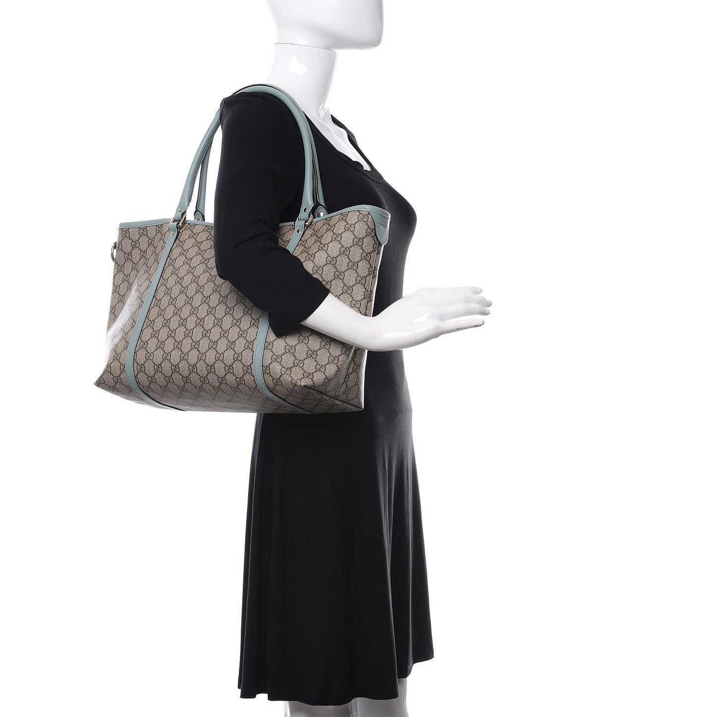 GG Plus Monogram Medium Joy Tote Light Blue