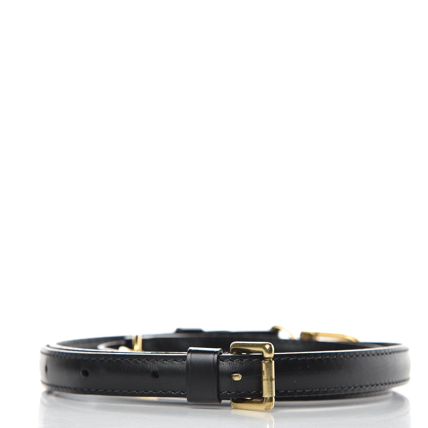 Louis Vuitton Calfskin 16mm Adjustable Shoulder Strap Black 2 of 4