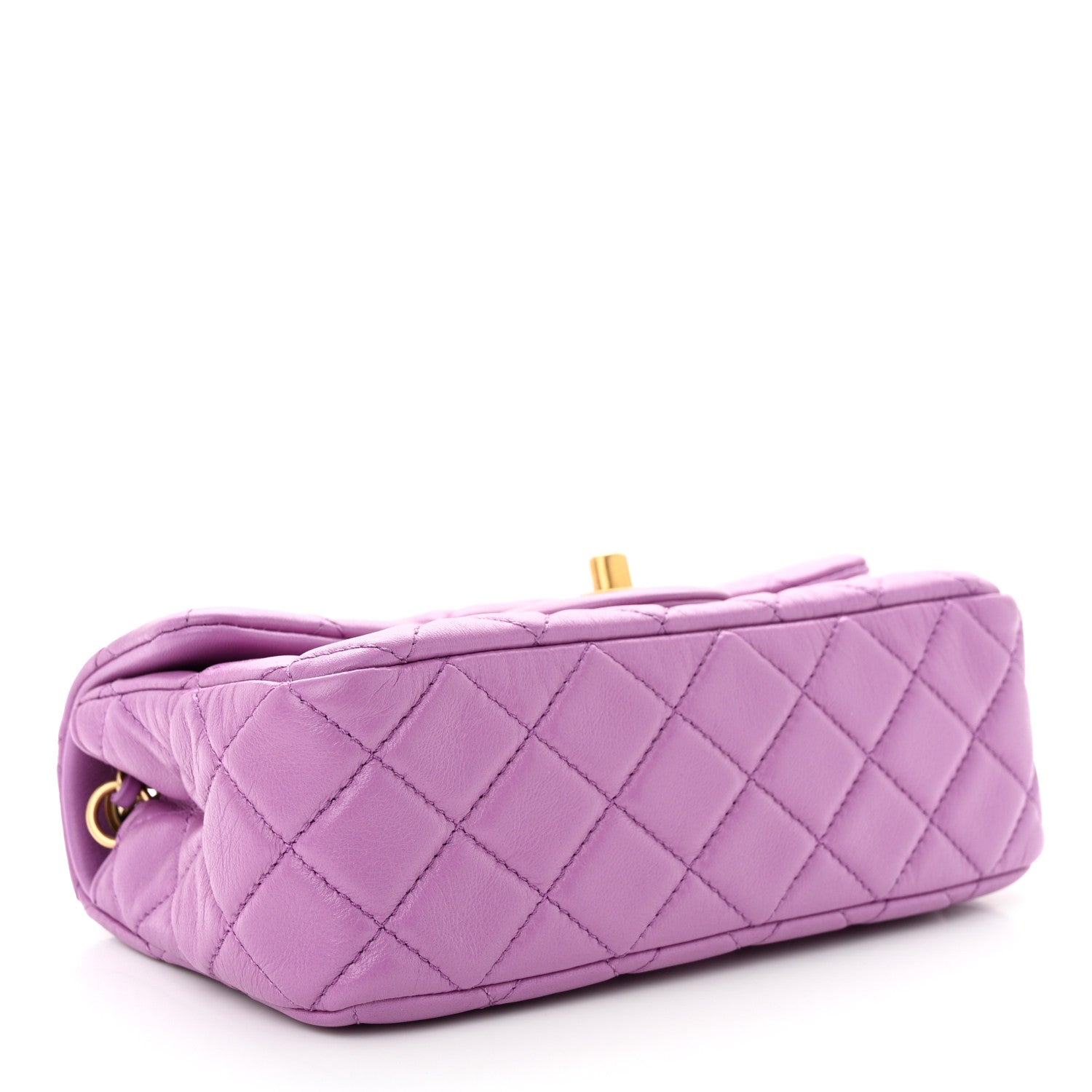 Chanel Lambskin Quilted Mini Rectangular Pearl Crush Flap Purple 3 of 11