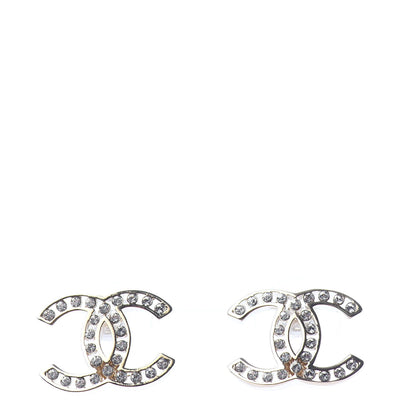 Chanel Crystal CC Large Earrings Gold 1 of 4