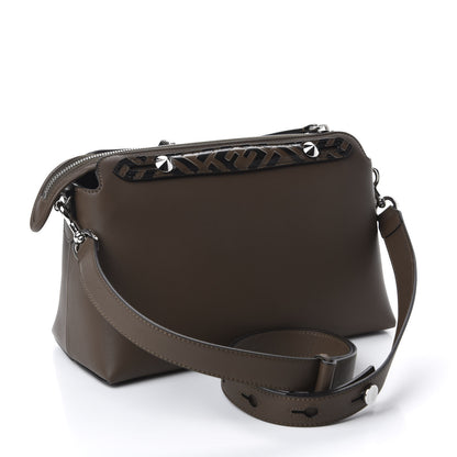 Fendi Vitello Dolce Bi-Color FF 1974 Embossed Medium By The Way Boston Bag Maya Black 4 of 11