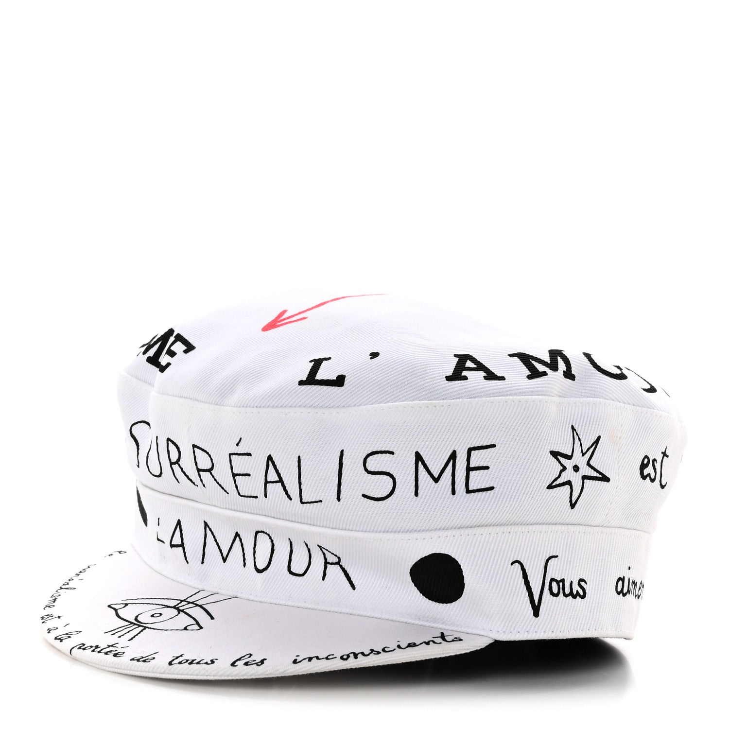 Christian Dior Daydream Words Print Cap Hat 57 White 1 of 13