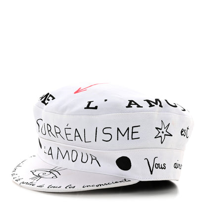 Christian Dior Daydream Words Print Cap Hat 57 White 1 of 13