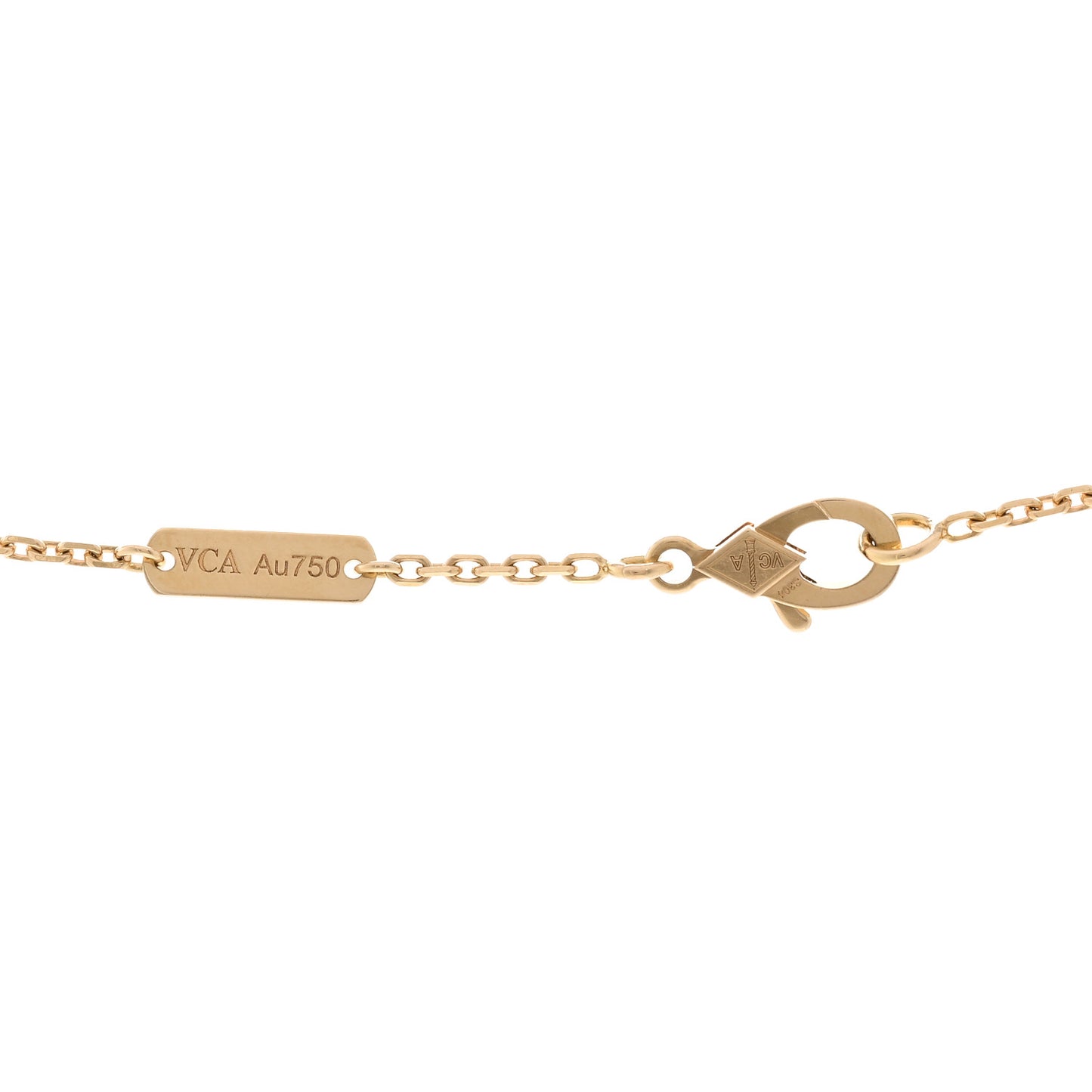 18K Yellow Gold Black Onyx Vintage Alhambra Pendant Necklace