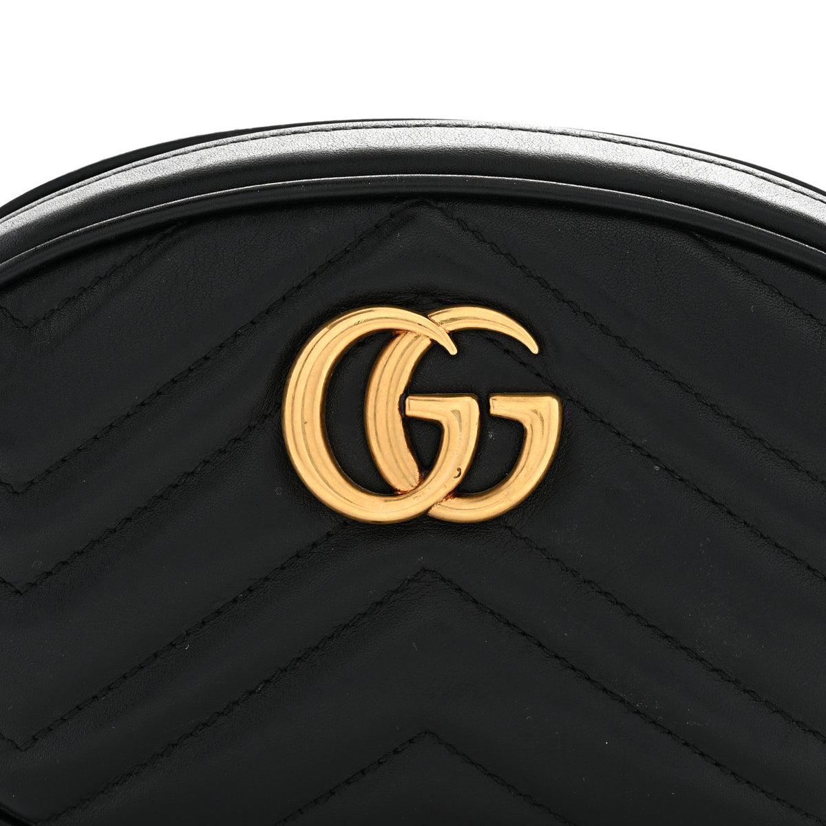 Gucci Calfskin Matelasse GG Marmont Belt Bag 85 34 Black 7 of 13