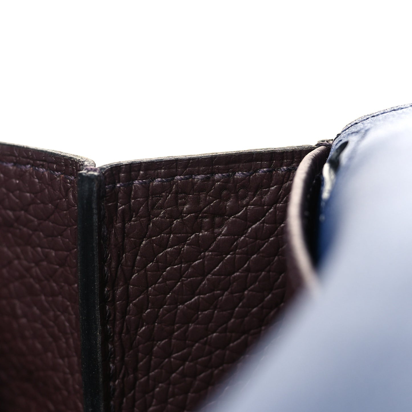Taurillon Clemence Verso Halzan 25 Rouge Sellier Bleu Saphir