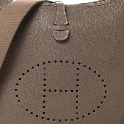 Hermes Taurillon Clemence Evelyne III PM Etoupe 7 of 10