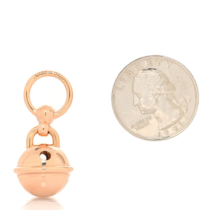 Hermes Rose Gold Plated Charms Grelot Twilly Ring 2 of 4