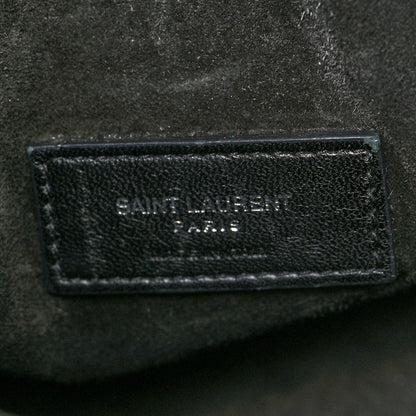 Saint Laurent Calfskin Crocodile Embossed Small Supple Sac de Jour Black 10 of 13