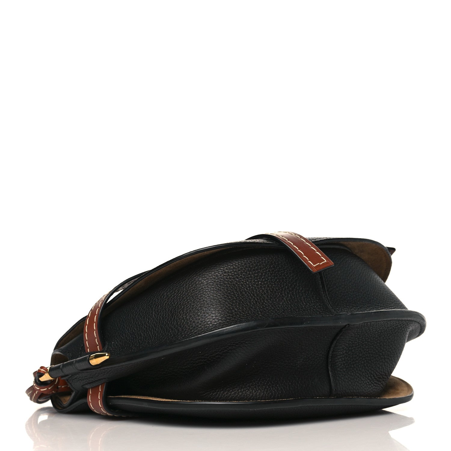 Loewe Grained Calfskin Small Gate Crossbody Bag Pecan Black 4 of 8
