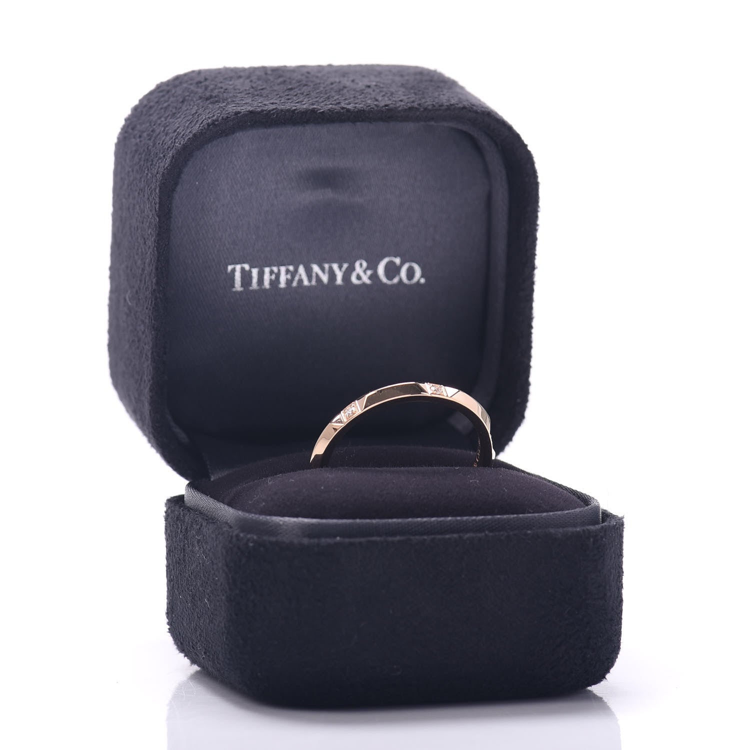 Tiffany 18K Rose Gold Diamond 2.5mm True Ring 61 9.5 5 of 5