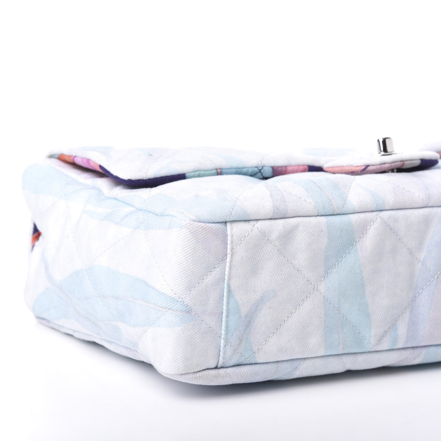 Canvas Quilted Jungle Jeans Flap White Multicolor
